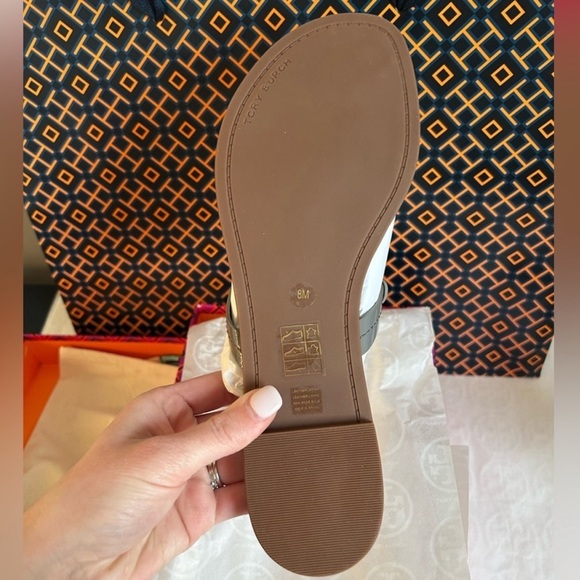 Tory Burch Miller Patent Leather Sandal Malta Gray Size 8 - Picture 8 of 11